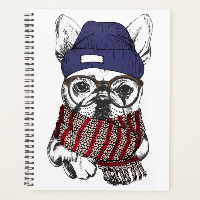 Hipster French Bull Dog Planer (Vorderseite)