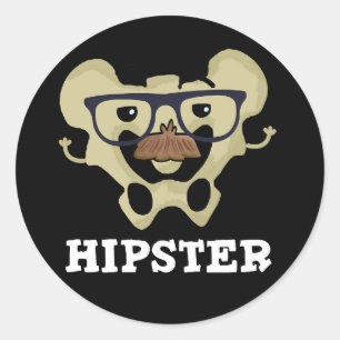 Hipster Funny Angesagt Bone Anatomie Pun Dark BG Runder Aufkleber