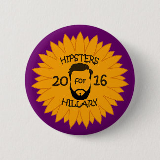 Hipster für Hillary 2016 Button