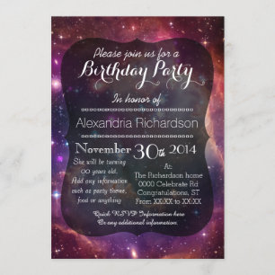 Hipster Galaxie Weltraum Geburtstagsparty Einladung