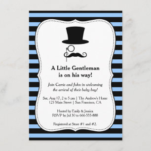Hipster Gentleman Baby Boy Babyparty-Einladung Einladung