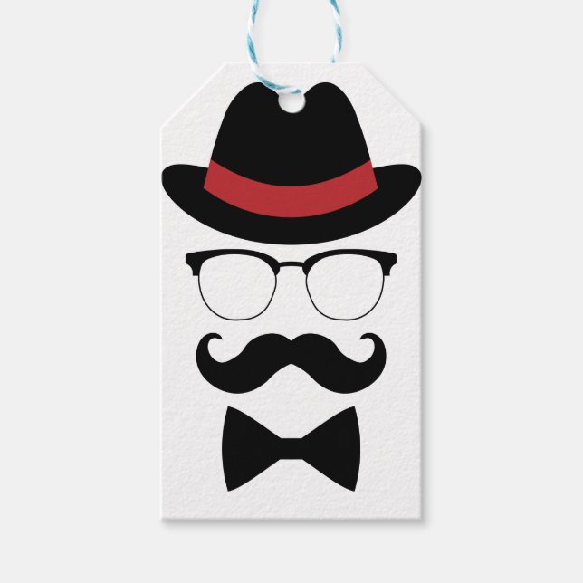 Hipster Gentleman Elements Geschenkanhänger (Vorderseite)