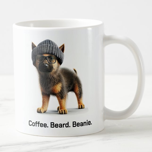 Hipster German Shepherd mit Beanie Swagger Kaffeetasse (Von Creator hochgeladen)