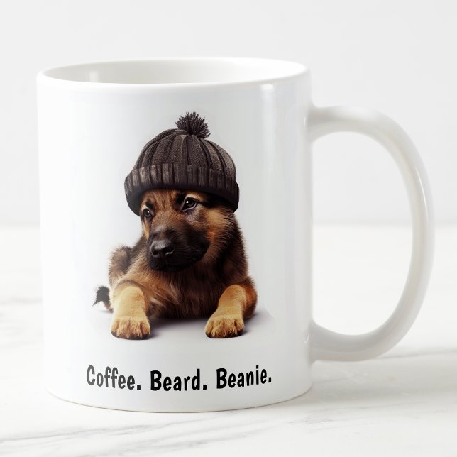 Hipster German Shepherd mit Beanie Swagger Kaffeetasse (Von Creator hochgeladen)