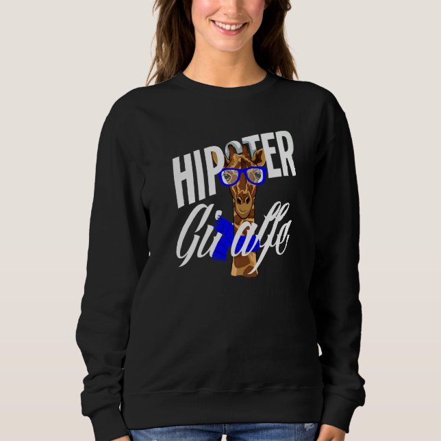 Hipster Giraffe With Glasses  Giraffe Sweatshirt (Vorderseite)