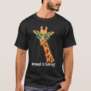 Hipster-Giraffen-Brille Normal ist langweilig Auti T-Shirt