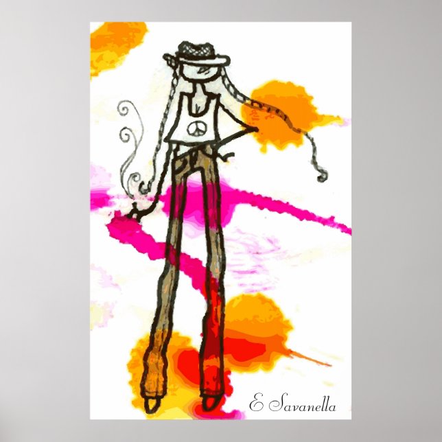 Hipster-Girl-Poster Poster (Vorne)