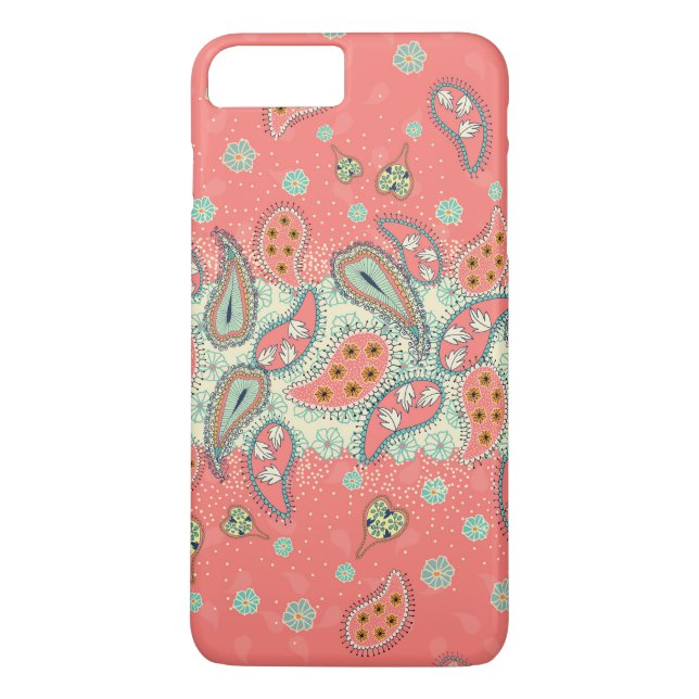 Hipster-Girly Paisley-Muster iPhone 7 Plusfall Case-Mate iPhone Hülle (Rückseite)