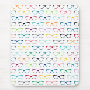 Hipster Glasses farbiges Muster Mouse Pad Mousepad