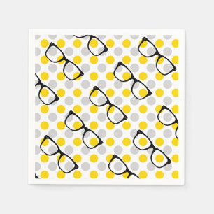 Hipster Glasses Polka Dot Paper Napkins Serviette
