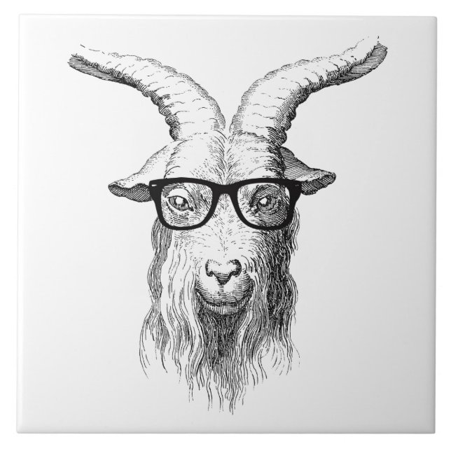 Hipster Goat Fliese (Vorderseite)