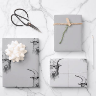 Hipster Goat Geschenkpapier Set