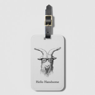 Hipster Goat Hello Handsome Gepäckanhänger