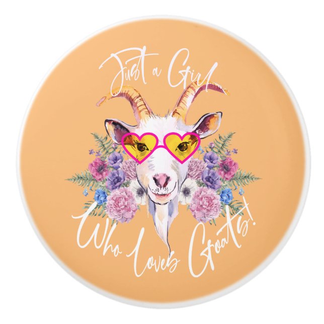 Hipster Goat Keramikknauf (Vorderseite)