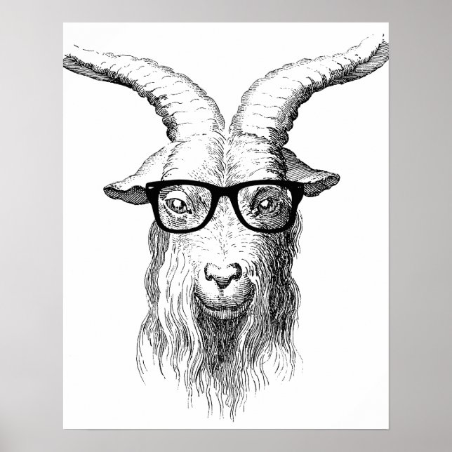 Hipster Goat Poster (Vorne)