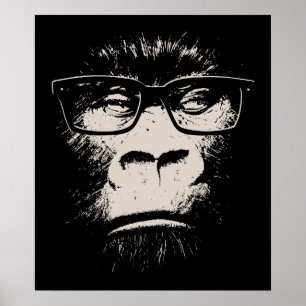 Hipster Gorilla mit Brille Poster