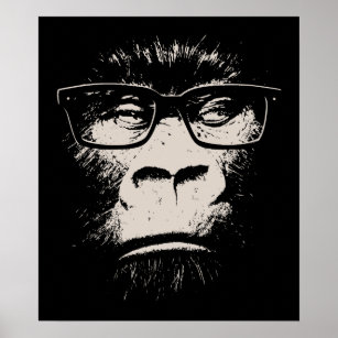 Hipster Gorilla mit Brille Poster