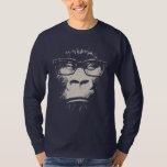 Hipster Gorilla mit Brille T-Shirt<br><div class="desc">Und vielleicht eine gemeinsame Lahmheit.  Dieser Gorilla war mit einem Dschungel beheimatet,  bevor er cool war.</div>