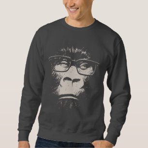 Hipster-Gorilla mit Gläsern Sweatshirt