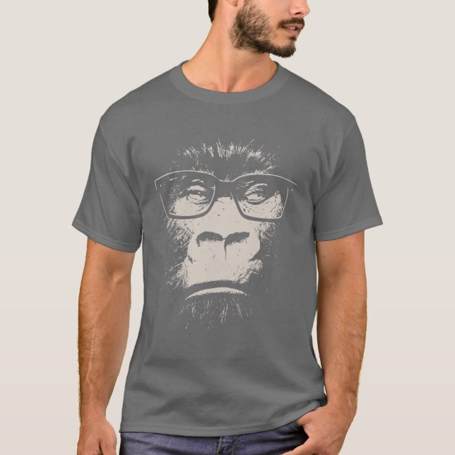 Hipster-Gorilla mit Gläsern T-Shirt (Vorderseite)