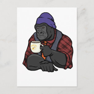 Hipster-Gorilla Postkarte