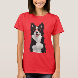 Hipster-Grenzcollie-T - Shirt für Hundeliebhaber