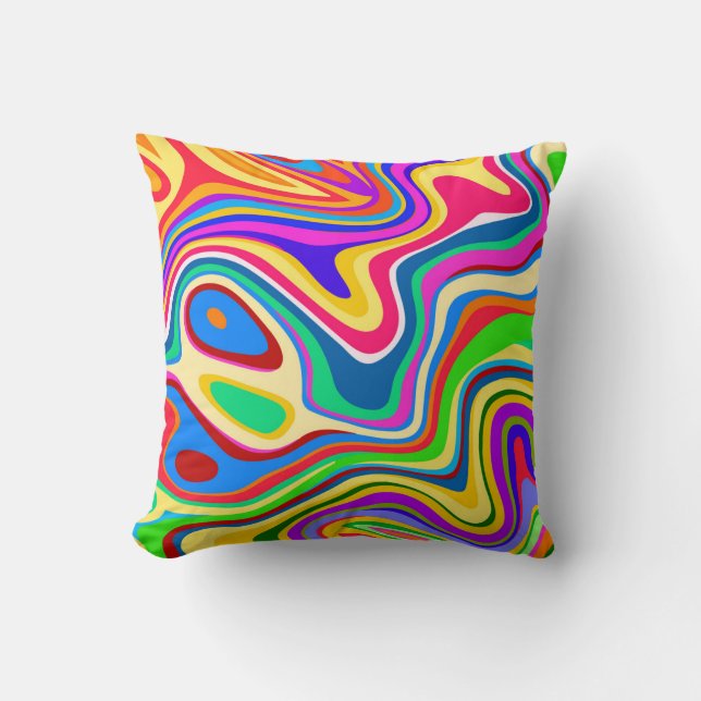Hipster Groovy Retro Rainbow Surface Pattern  Kissen (Vorderseite)