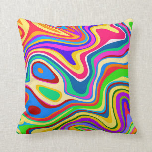 Hipster Groovy Retro Rainbow Surface Pattern Kissen