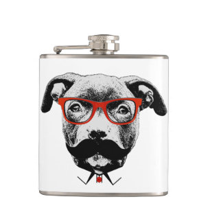 Hipster-Gruben-Stier-Terrier Flachmann
