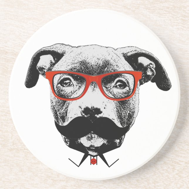 Hipster-Gruben-Stier-Terrier Untersetzer (Vorne)