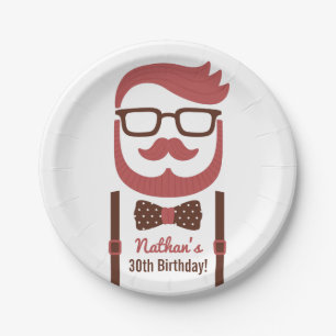 Hipster-Herr-Mann-Geburtstags-Party-Versorgungen Pappteller