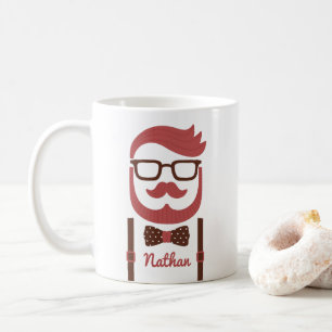 Hipster-Herr-Schnurrbart und Bowtie Tasse