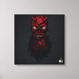 Hipster-Hipster-Schädel des Teufels Leinwanddruck