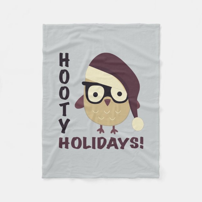 Hipster Hooty Ferien! Fleecedecke (Vorderseite)