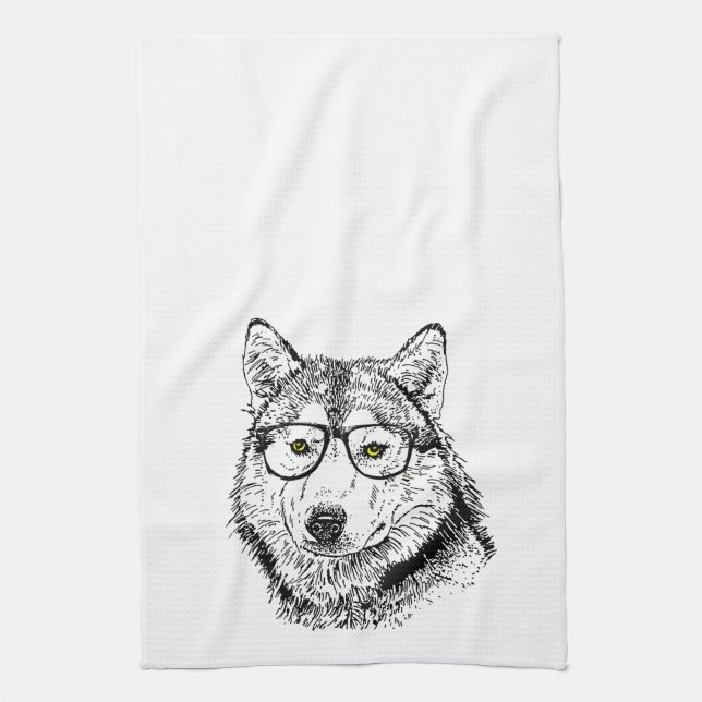 Hipster-Hund Küchentuch (Vertikal)