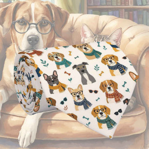 Hipster-Hund-mit-Brille-Illustrationen Krawatte