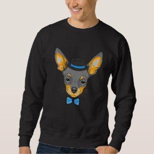 Hipster-Hund mit Fliege Tolpatschiger Geek-Hund Sweatshirt