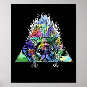 Hipster Indischer Mops Dog Poster