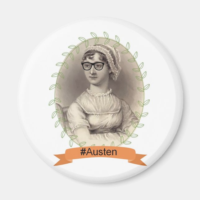 Hipster Jane Austen Magnet (Vorne)