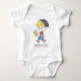 Hipster-Junge gestresste Vintage-Parodie-Illustrat Baby Strampler
