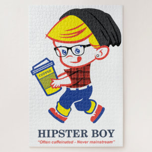 Hipster-Junge - Parodie-Illustration Puzzle