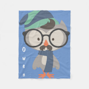 Hipster-Jungen-Herr Cool Owl Baby Fleecedecke