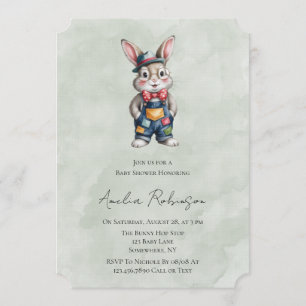 Hipster-Kaninchen-Junge-Baby-Party Einladung