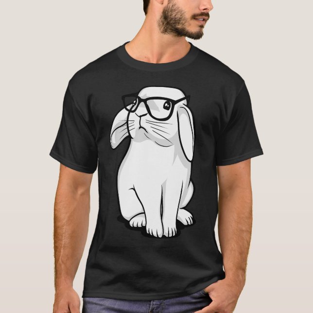 Hipster Kaninchen T-Shirt (Vorderseite)