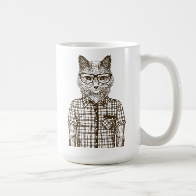 Hipster-Katze Kaffeetasse (Rechts)