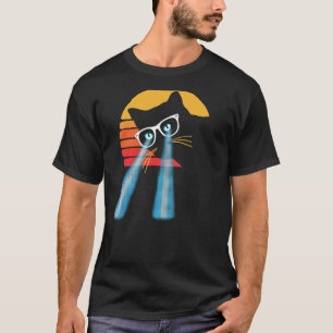 Hipster-Katze Laser Augen Süß Abgenutzt Sonne Spaß T-Shirt