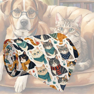 Hipster-Katzen mit Brille Illustrationen Krawatte