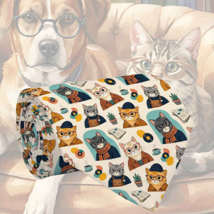 Hipster-Katzen mit Brille Illustrationen Krawatte