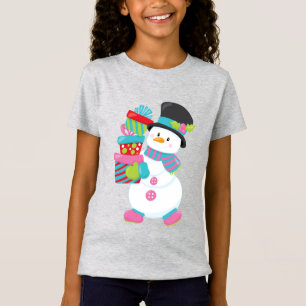 Hipster-Kids-Snowman-Saison Weihnachtsgeschenk T-Shirt