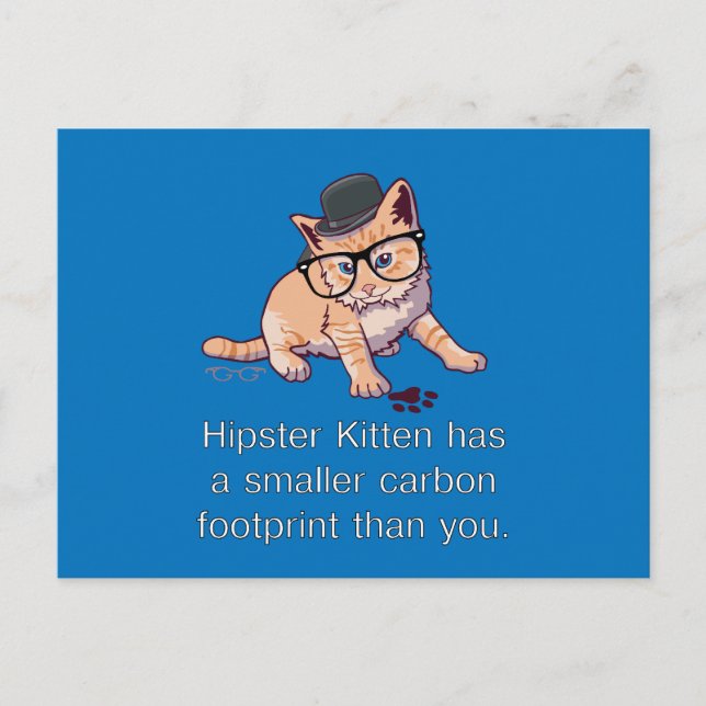 Hipster Kitten Postkarte (Vorderseite)